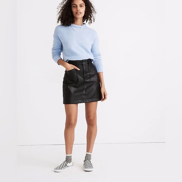 Madewell Dresses & Skirts - Madewell Vegan Leather A-Line Mini Skirt NWT